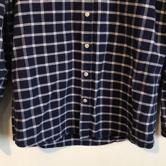 FRANK and Oak Blue plaid long sleeve button front shirt size Large - Picture 3 of 10